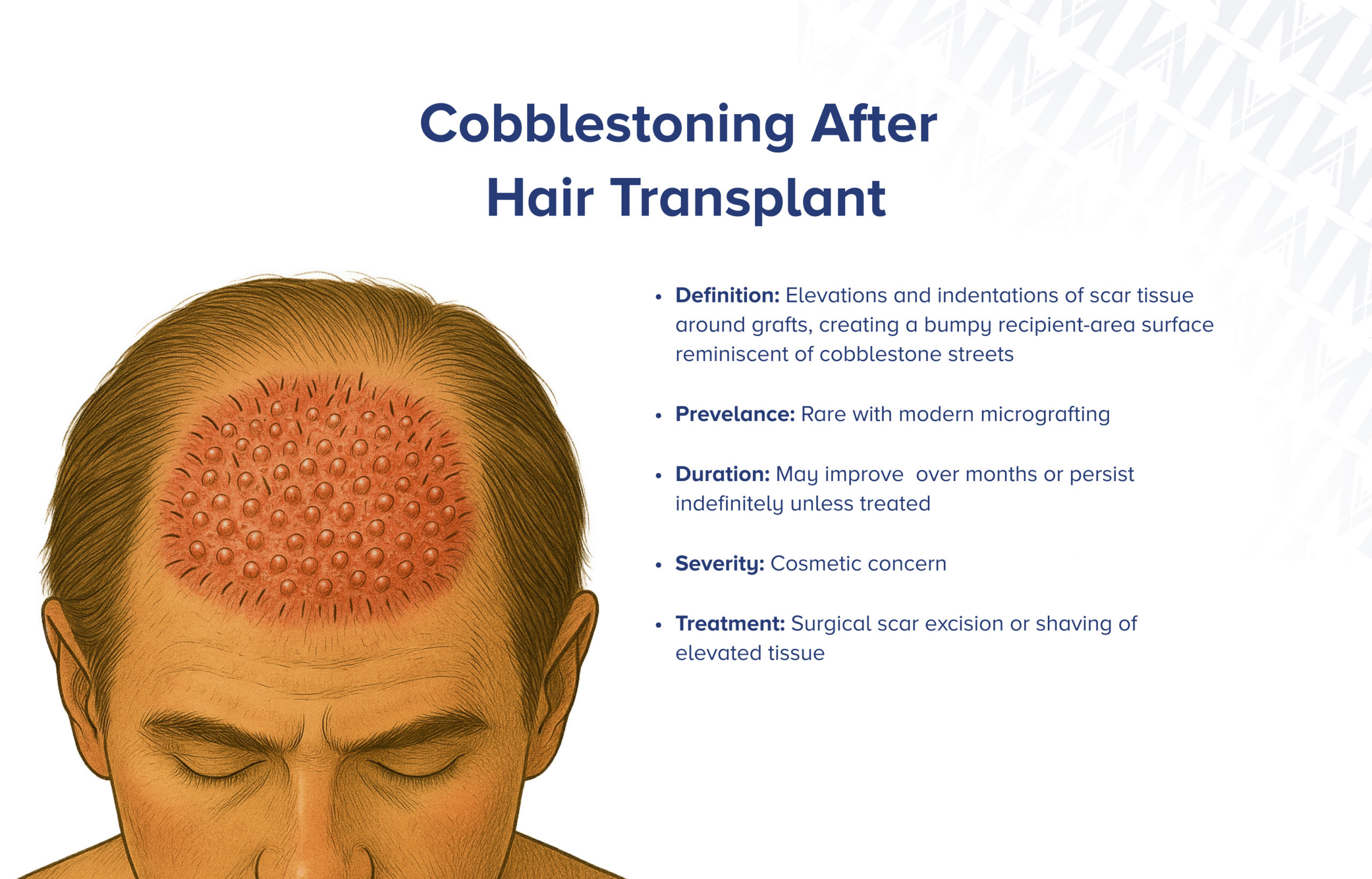 Pflastersteineffekt nach Haartransplantation
