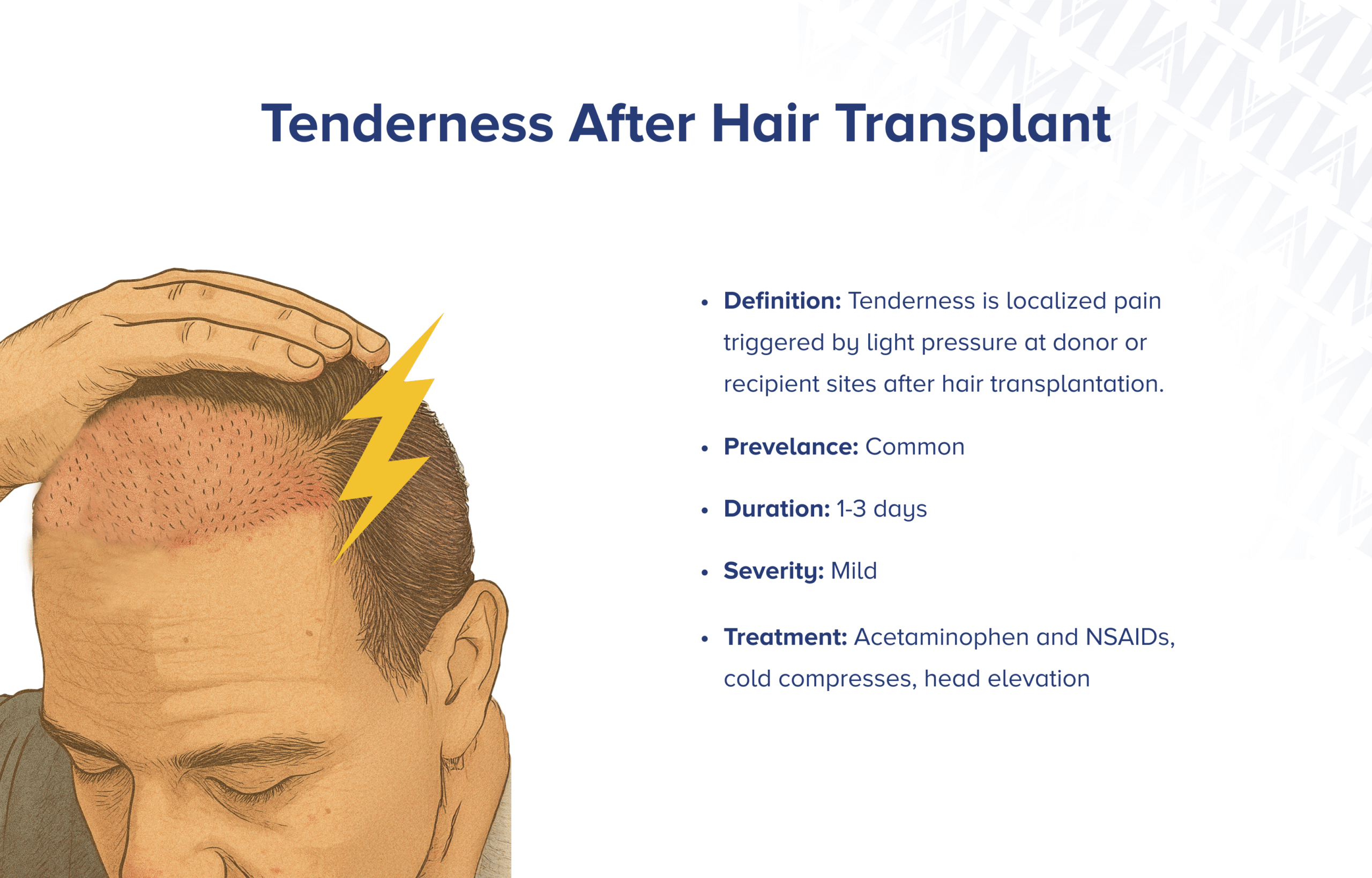 Druckempfindlichkeit nach Haartransplantation