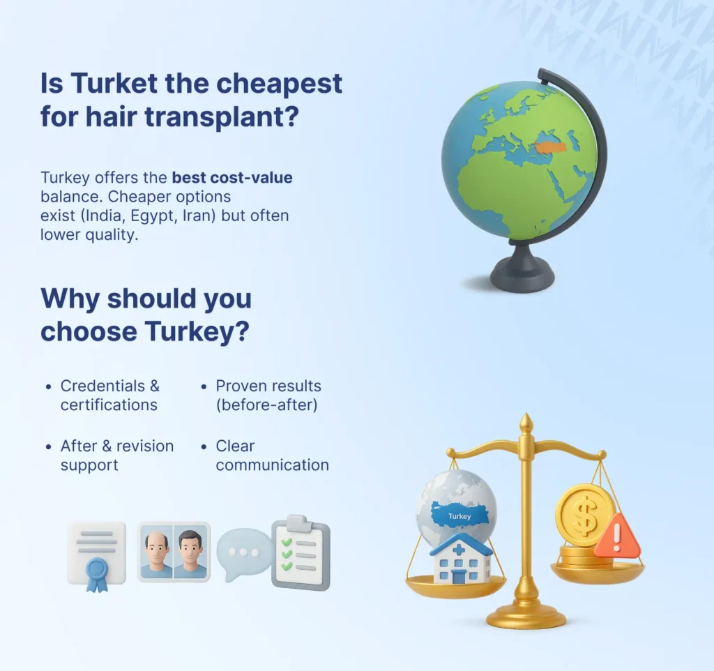 is turkey the cheapest for hair transplant?