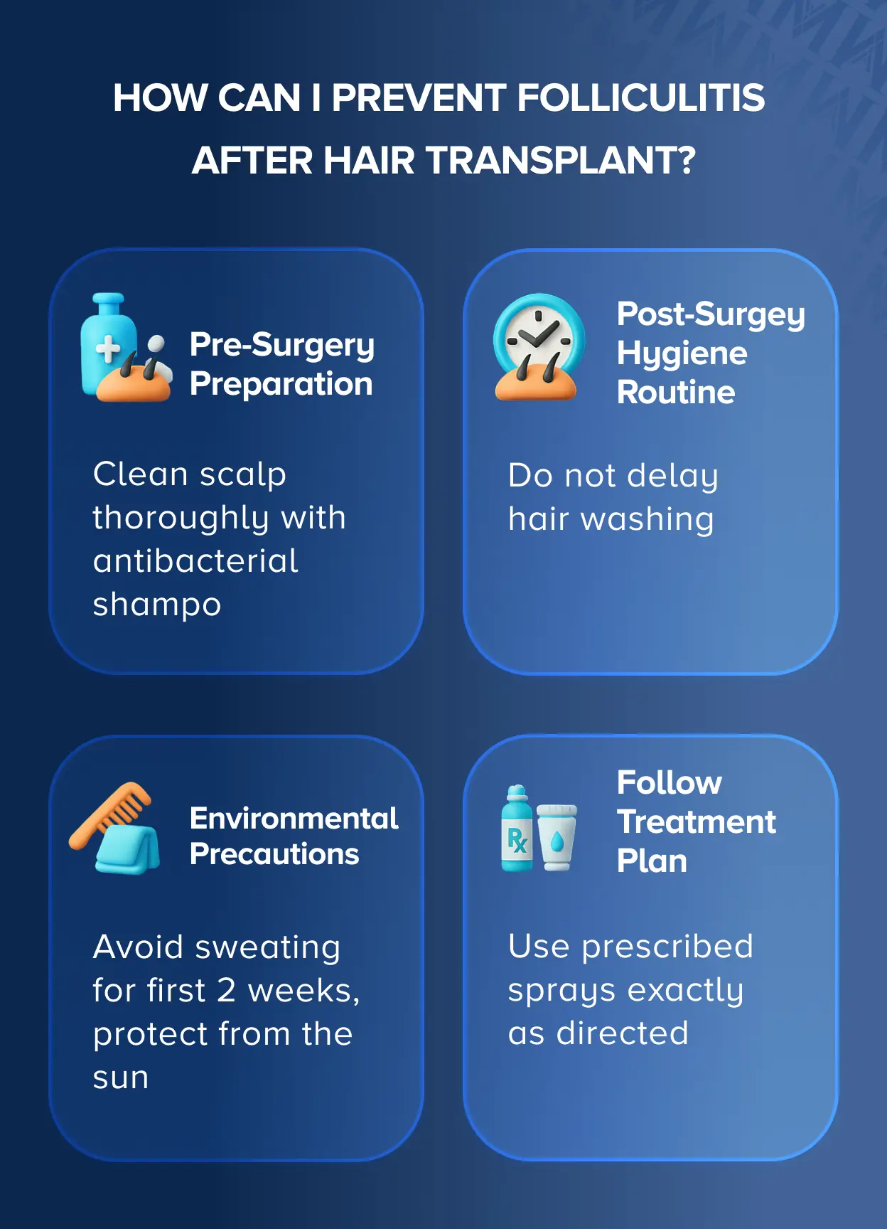 How to prevent folliculitis after hair transplant - Medart Hair