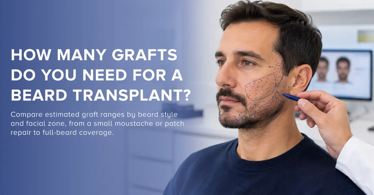 Beard Transplant Grafts Needed: Calculator by Style