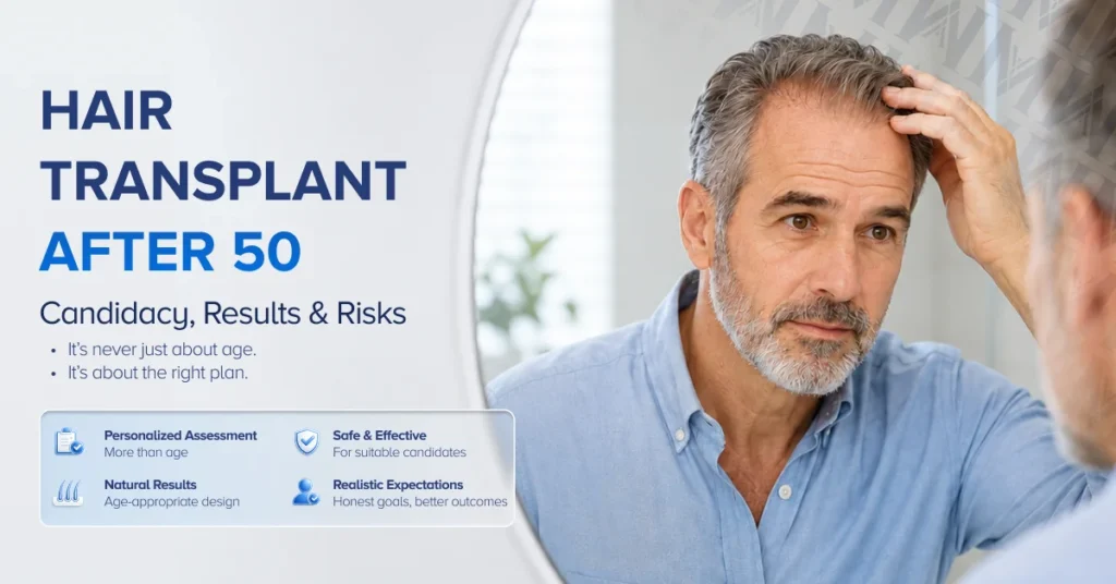 Hair Transplant After 50: Candidacy, Results & Risks