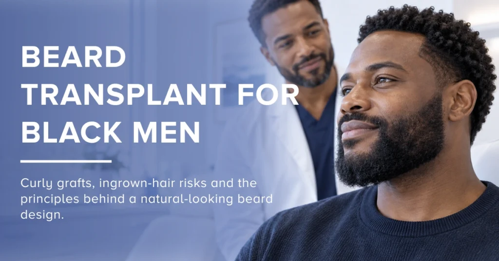 Beard Transplant for Black Men: Coily Grafts & Razor Bumps